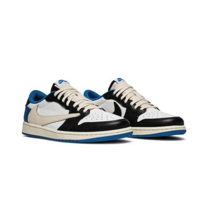 Nike Air Jordan Low OG Travis Scott 'Fragment' (Azul/Branco/Preto) - Imagem 4