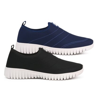 KIT 2 PARES TÊNIS MEIA NO PÉ AZUL/ PRETO