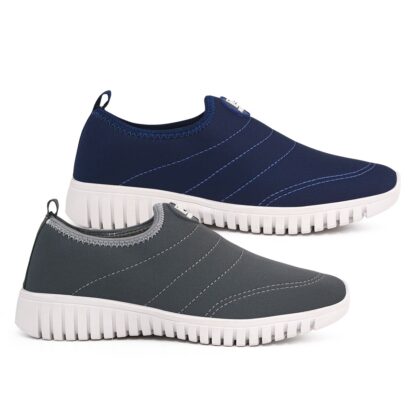 KIT 2 PARES TÊNIS MEIA NO PÉ AZUL/ CINZA