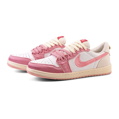 Nike Air Jordan 1 Retro Low OG Trophy Room Away (Branco/Rosa) - Imagem 4