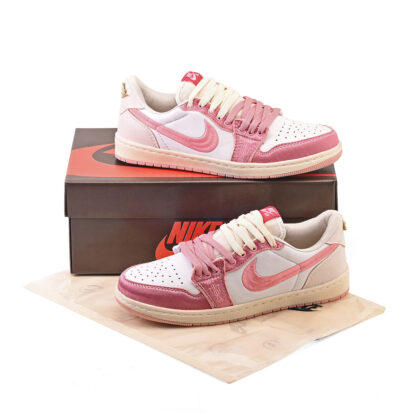 Nike Air Jordan 1 Retro Low OG Trophy Room Away (Branco/Rosa) - Imagem 5